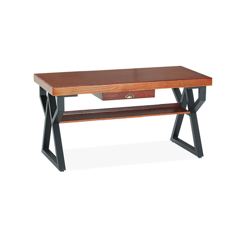 Bureaux rectangulaires en bois massif noyer foncé, H 29,53 po x l 55,12 po x P 27,56 po