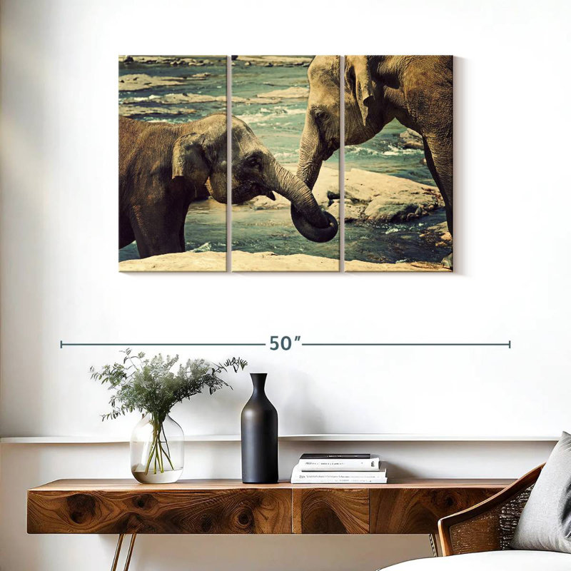 Asian Elephants, 24" H x 38" W