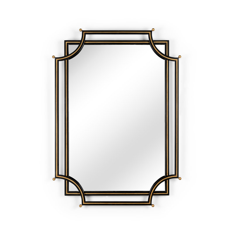 London Metal Flat Wall Mirror, Black