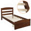 Lit plateforme simple avec rangement en bois massif Granita-442633742