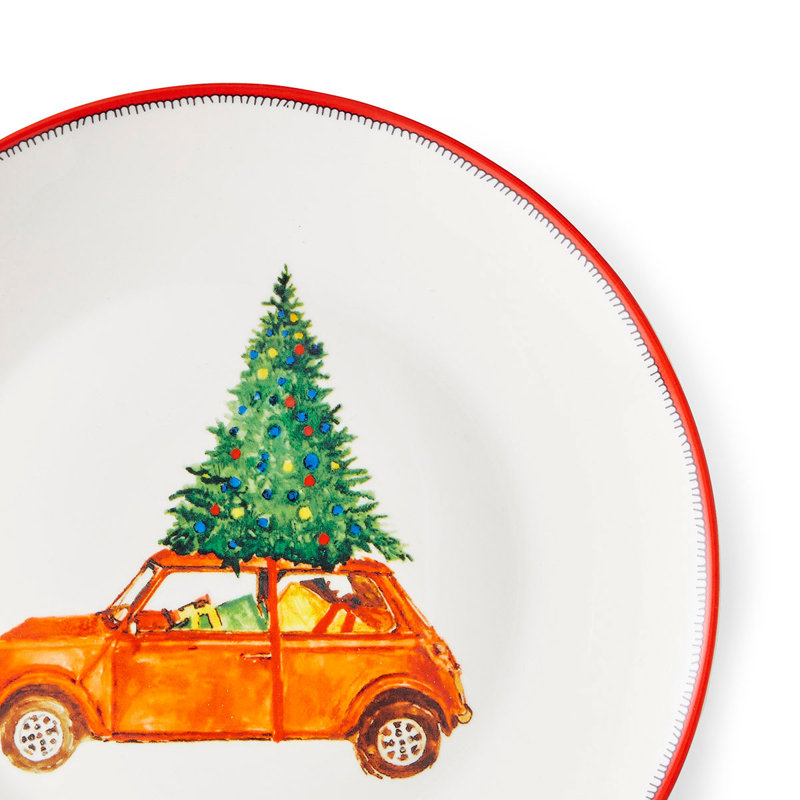 8" Christmas Doodles Plates, Set of 4
