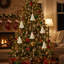 Ornements nordiques en forme d'arbre de Noël, ornements de Noël en macramé de coton avec frange