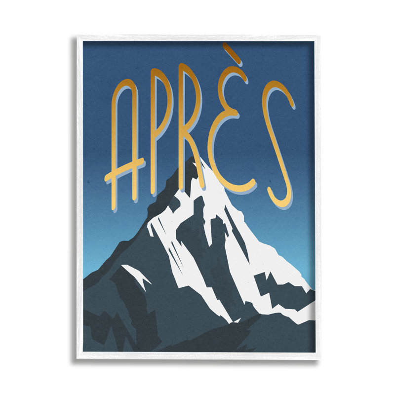 «Après Mountain Ski Sport Winter Landmark Blue Gray» par Daphne Polselli, H 30 po x l 24 po x P 1,5 po