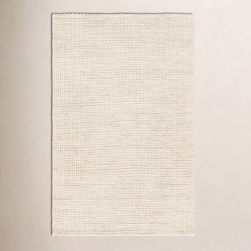 Hero Handmade Handwoven Cream Area Rug, Rectangle 8' x 10'