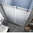 Langham XL 68 - 72" W x 80" H Sliding Frameless Shower Door with Frosted Glass-53048313