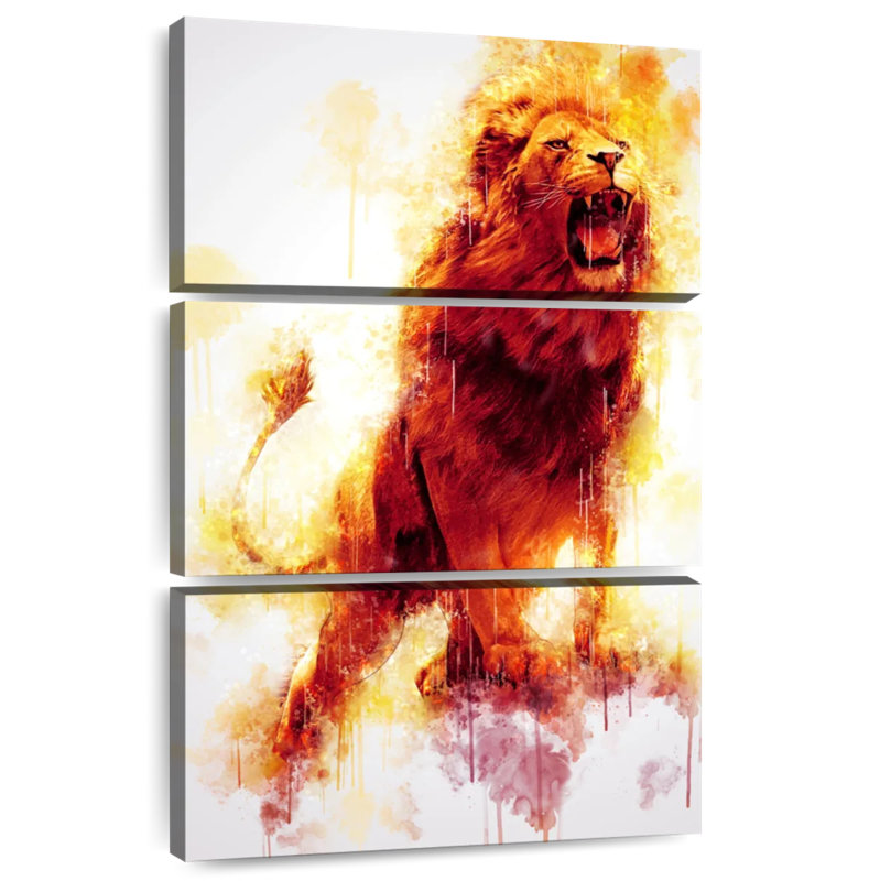 Lion puissant, H 45 po x l 28 po
