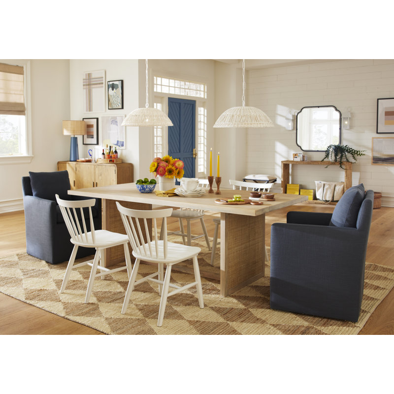 Alayaa Upholstered Armchair, Effie Indigo Performance Linen