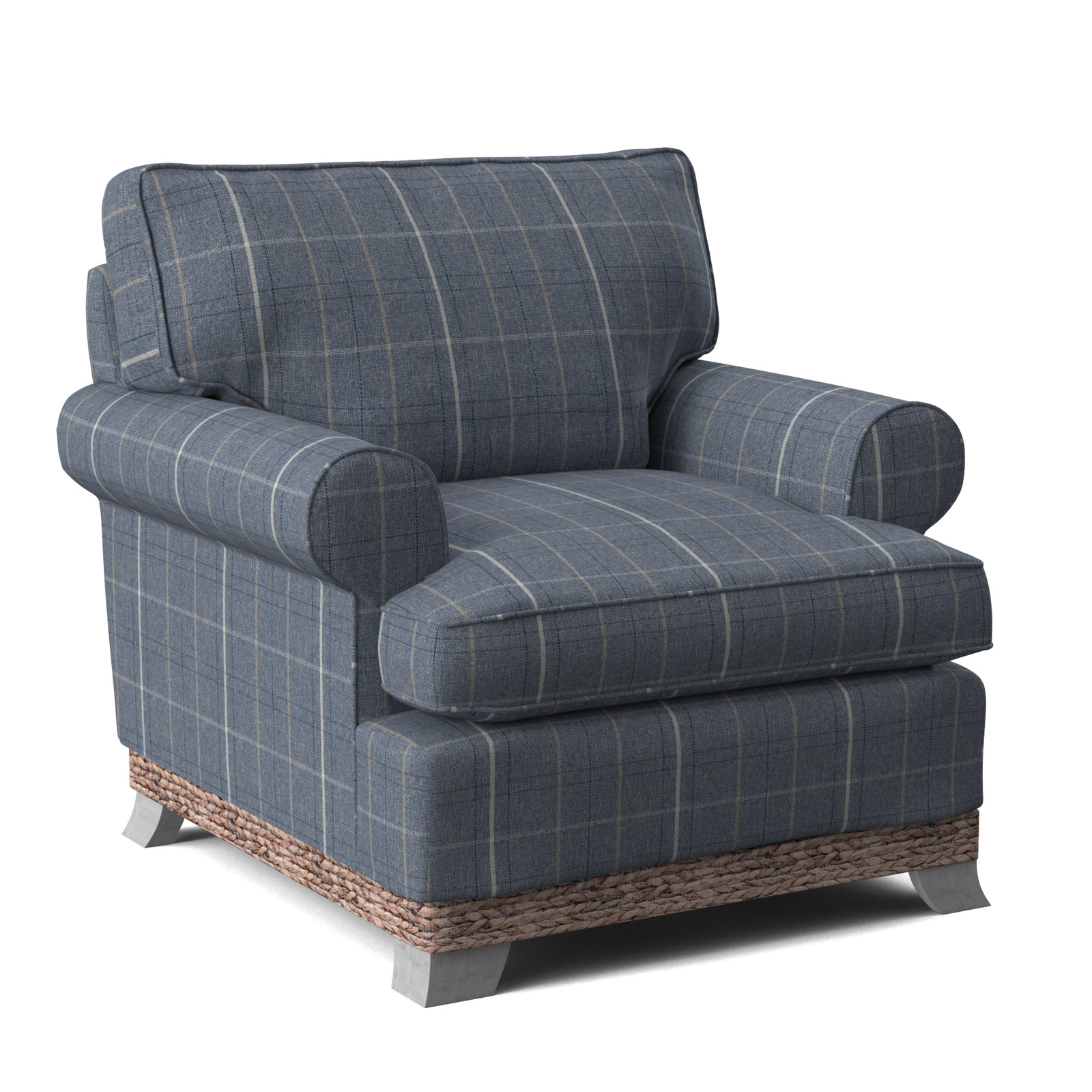 Fairwind Upholstered Armchair, Lapis Plaid; 0126-63