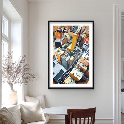 High High View of Buildings in New York - impression encadrée décor