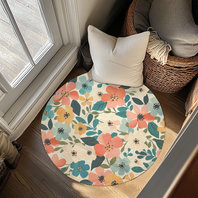Tapis tressé Springtime, Rond 5 pi
