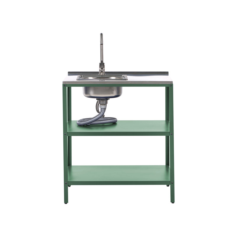 Outdoor Kitchen Island with Sink VILAMA Green