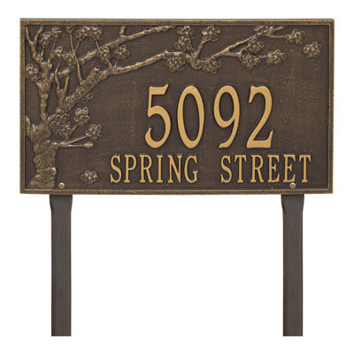 Personalized Spring Blossom Estate 2-Line Lawn