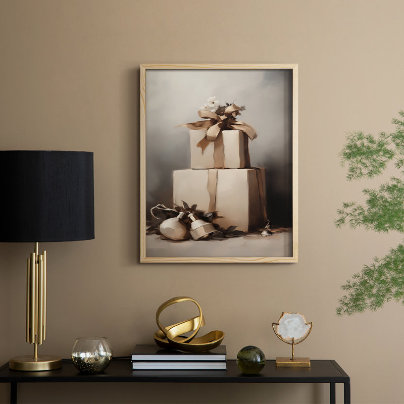 Art des Fêtes de Noël - Série 2 - CECIX, reproduction encadrée - bois massif, Naturel, H 15 po x l 12 po