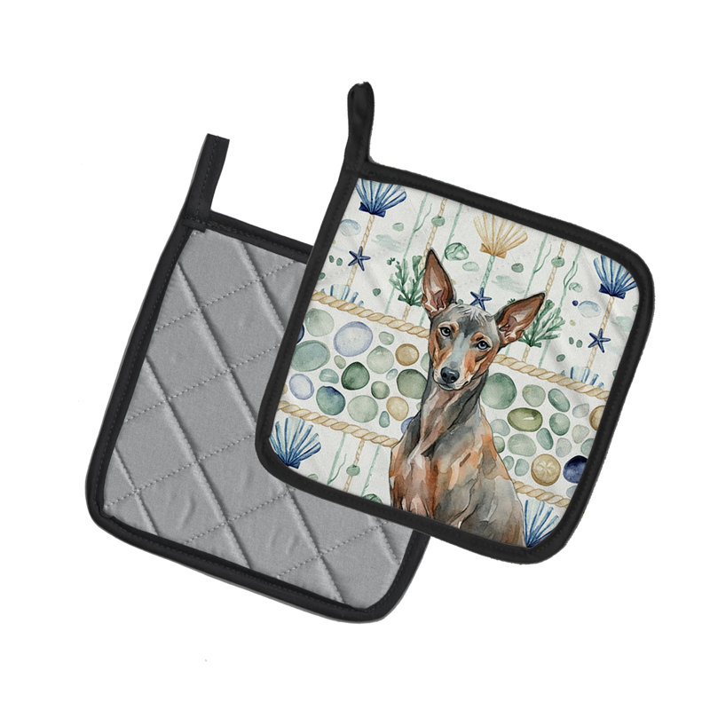 Paire de poignées en verre Xoloitzcuintli