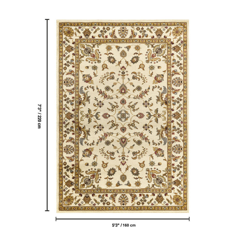 Classic Area Rug, Rectangle 5'3" x 7'3", Cream