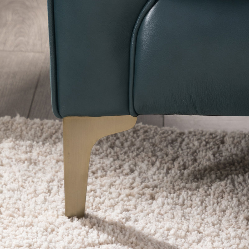 Cornwall 86'' Leather Sofa, Bilateral Turquoise Genuine Leather