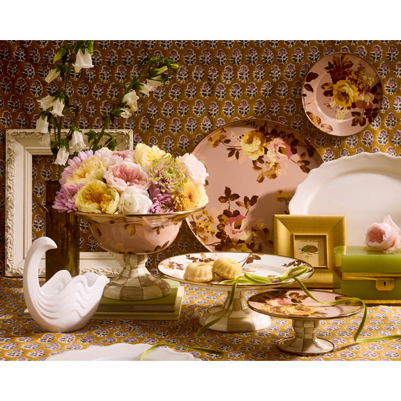 Wild Rose Mini Pedestal Platter, Mauve