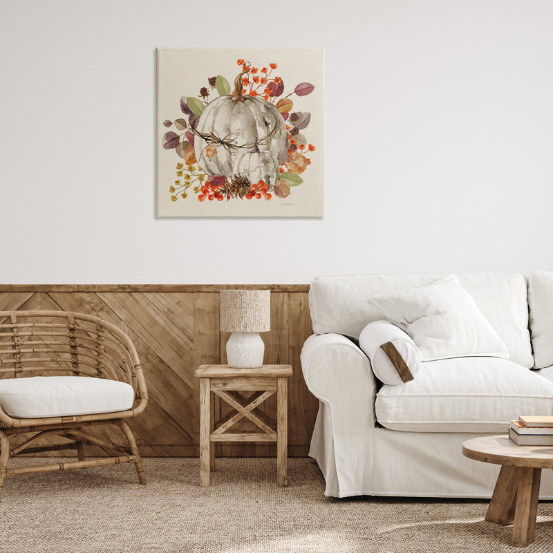 «Autumnal Pumpkin Herbs», art mural sur toile par Carol Robinson, H 30 po x l 30 po