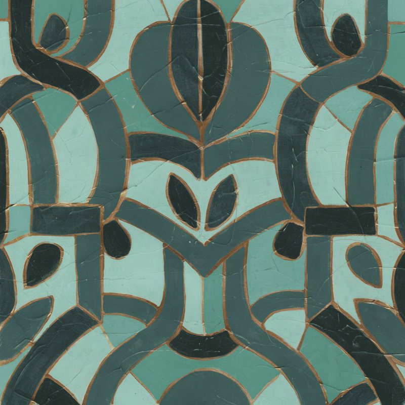 Turquoise Mosaic I by June Erica Vess - Wrapped Canvas Painting, 76cm H x 76cm W x 3.8cm D