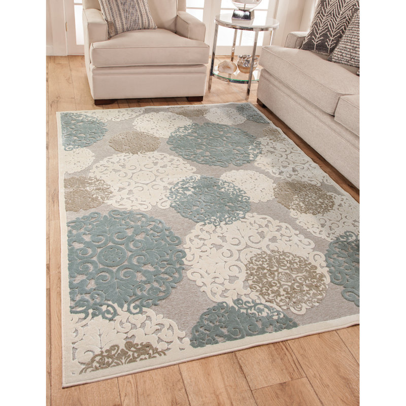 Tapis gris / brun clair / ivoire Napa Dante, Rectangle 5 pi 3 po x 7 pi 6 po