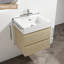 Meuble-lavabo mural 24 po avec lavabo en résine, 2 tiroirs à fermeture en douceur, ensemble KD