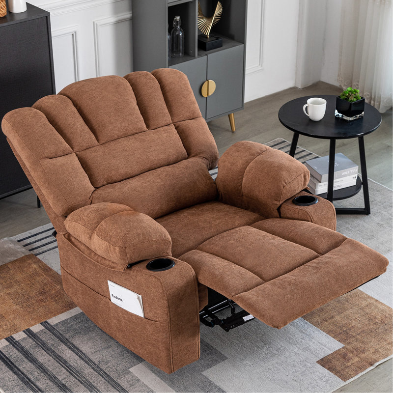 Fauteuil inclinable avec massage et vibration chauffante, Brun