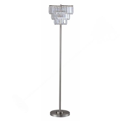 60.5"H Contemporary Crystal Shade Floor Lamp