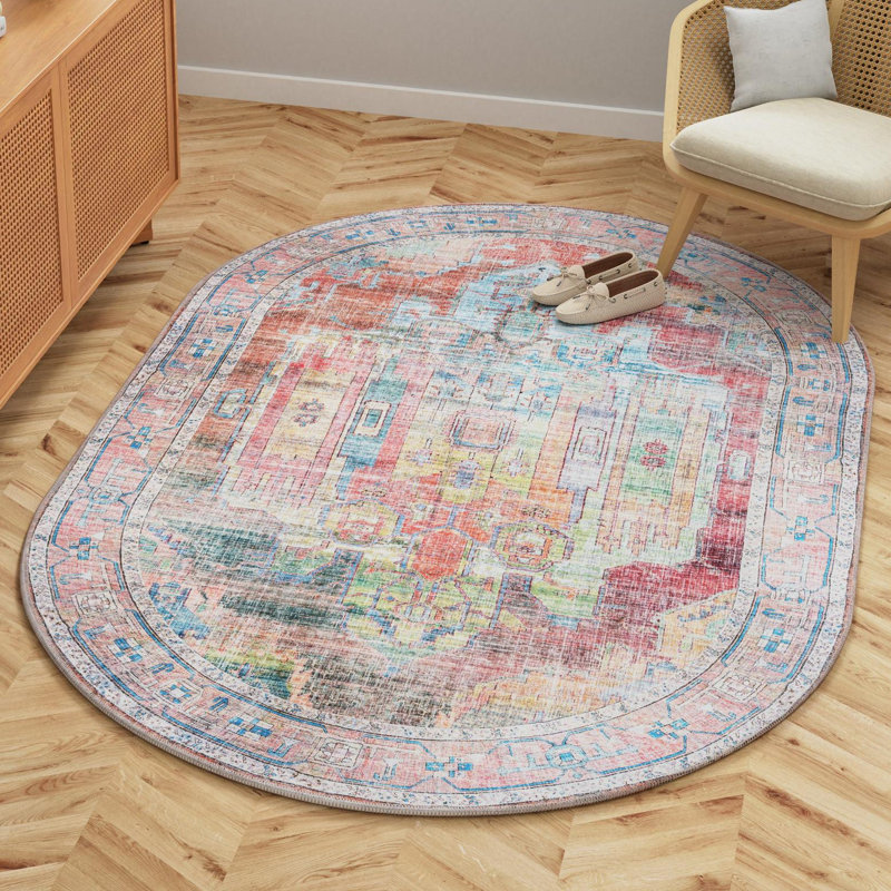 Engle Oriental Indoor Rug, Oval 5'3" x 8'