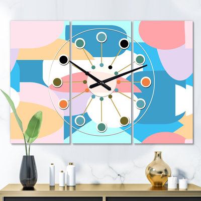 Très grande horloge murale rétro à géométrie abstraite abstraite ii Mid-Century