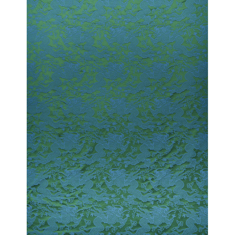 Tissu damassé Ruan Dragon, Émeraude
