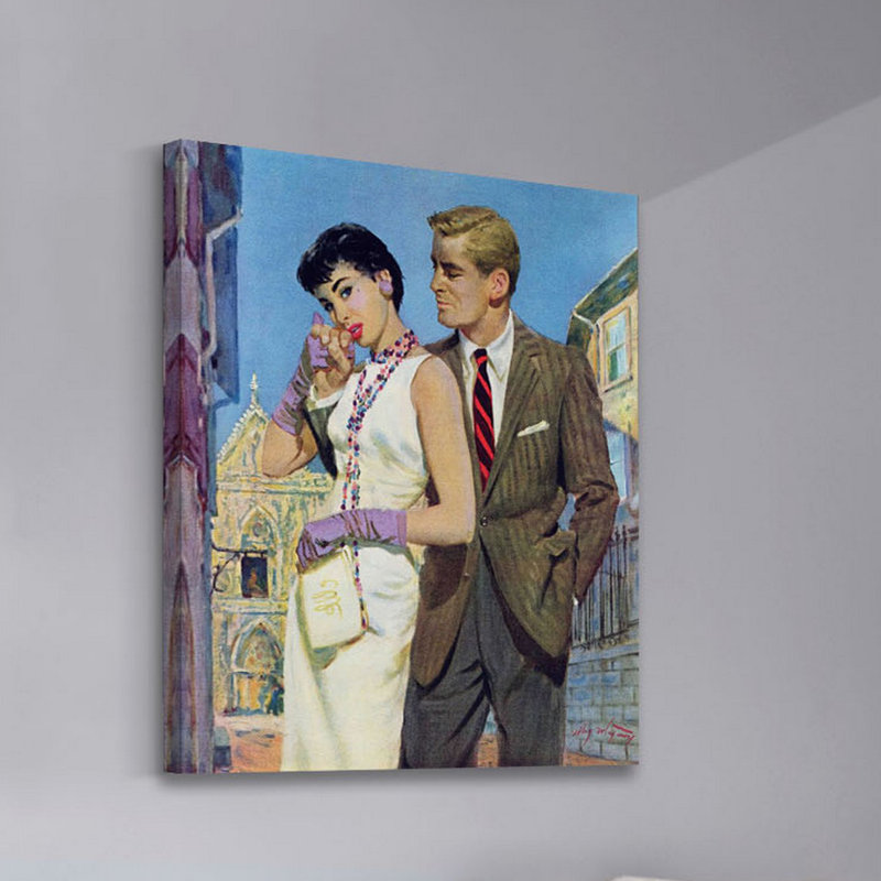 Elegant Couple in Vintage Attire Canvas Print