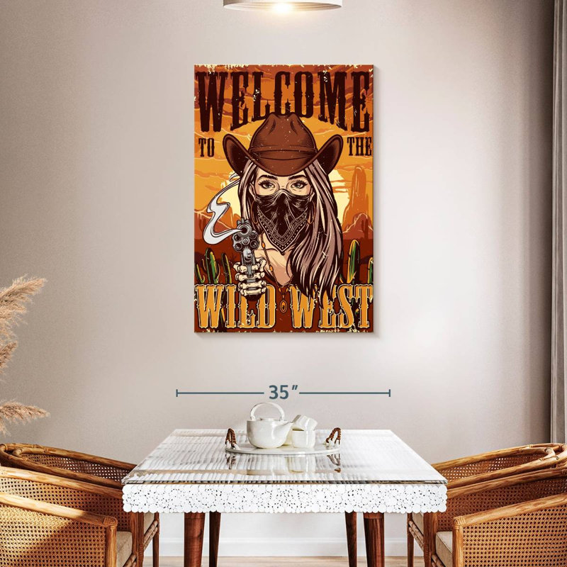 Wild West Welcome, H 45 po x l 30 po