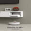Meuble télé 47 po, console multimédia murale, blanc-951484441-951484440