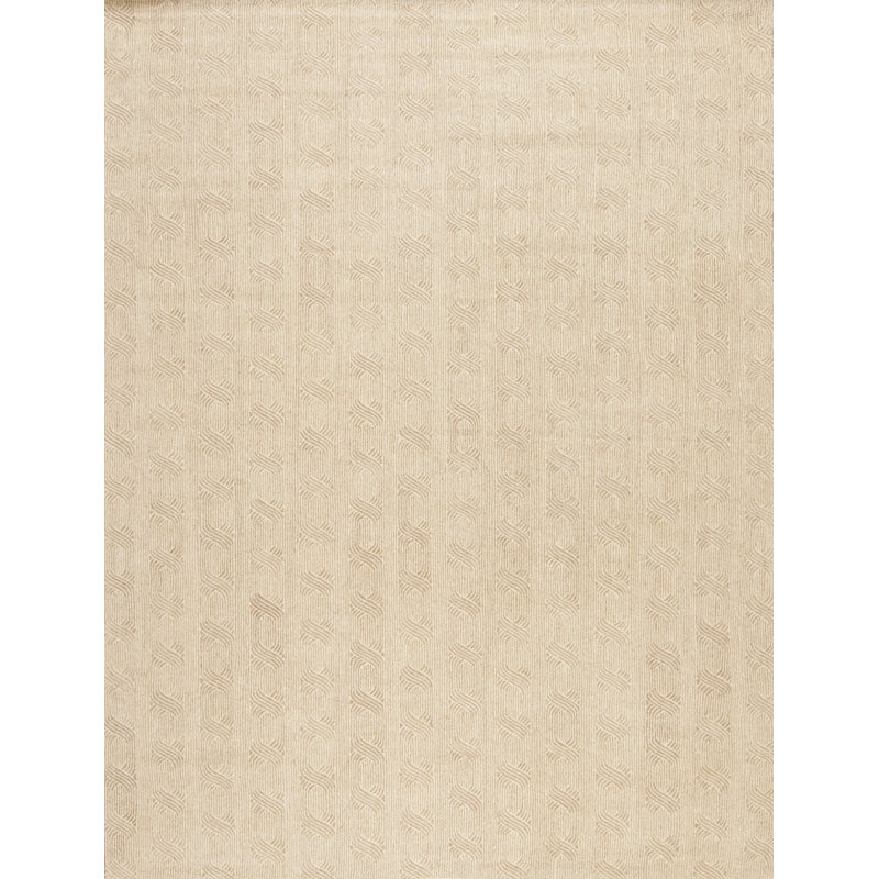 Bella Wool Abstract Area Rug in Beige, Rectangle 9" x 12"