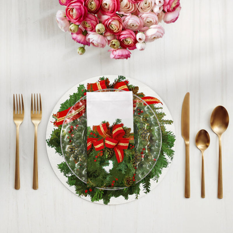 Serviette de table Christmas, White Red