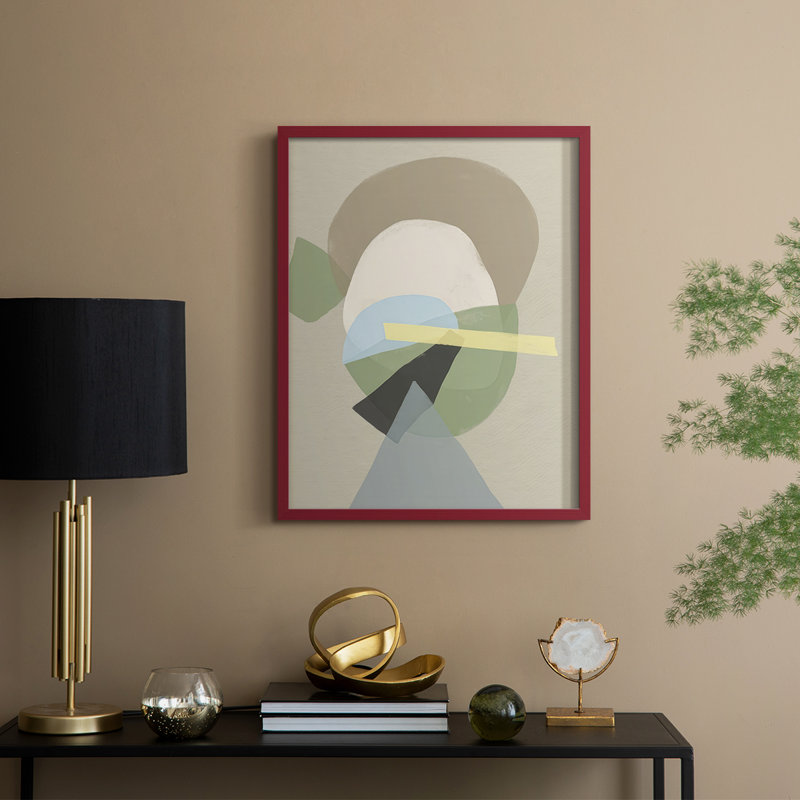 «Mod Shape Stack II», reproduction encadrée - bois massif, H 11 po x l 9 po, Cadre rouge