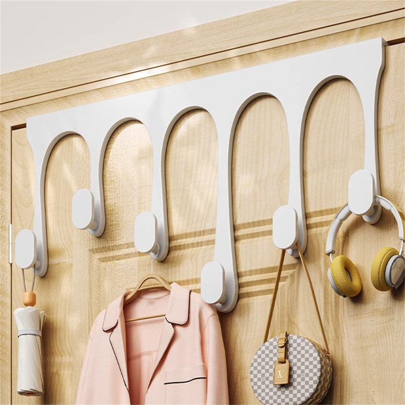 Porte-crochets en acier au-dessus de la porte avec rangement amélioré, H 9,25 po x l 19,68 po x P 1,18 po