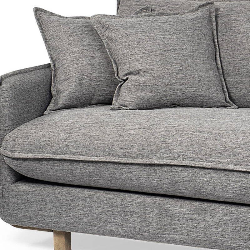 Canapé en tissu gris de 84 po avec pieds bruns Gracie Mills