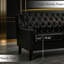 78.75" Tufted Faux Leather 3-Seater Sofa PU Chesfield Sofa-990511214