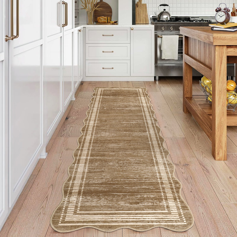 Machine Washable Rug with Rubber Backing Border Design Non-Slip Carpet for Living Room, Bedroom, Dining Room, Office, Playroom