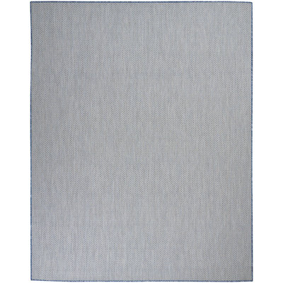 7' X 10' Blue Geometric Power Loom Area Rug