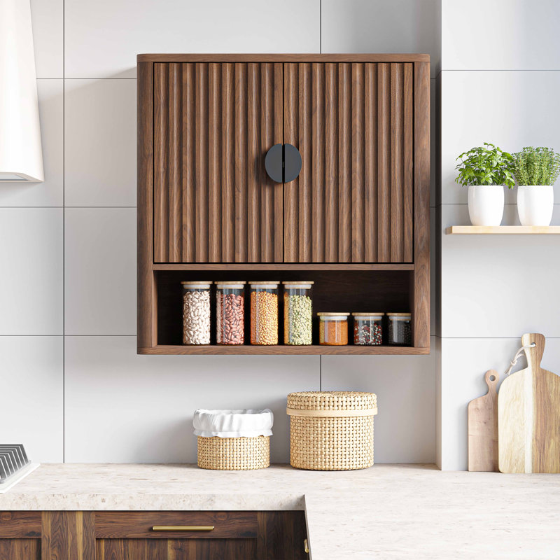 Armoire de salle de bain murale H 23 po, Noyer