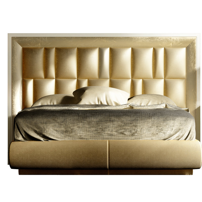 Annalya Vegan Leather Panel Bed, King, Matte