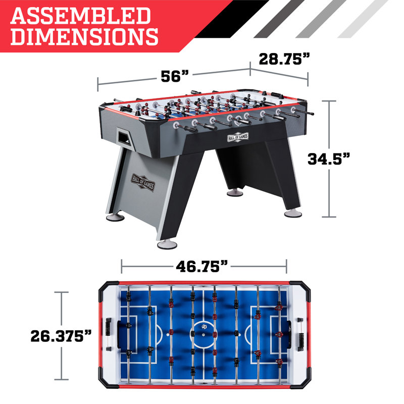 Hall of Games 56" Gray and Black Foosball Table