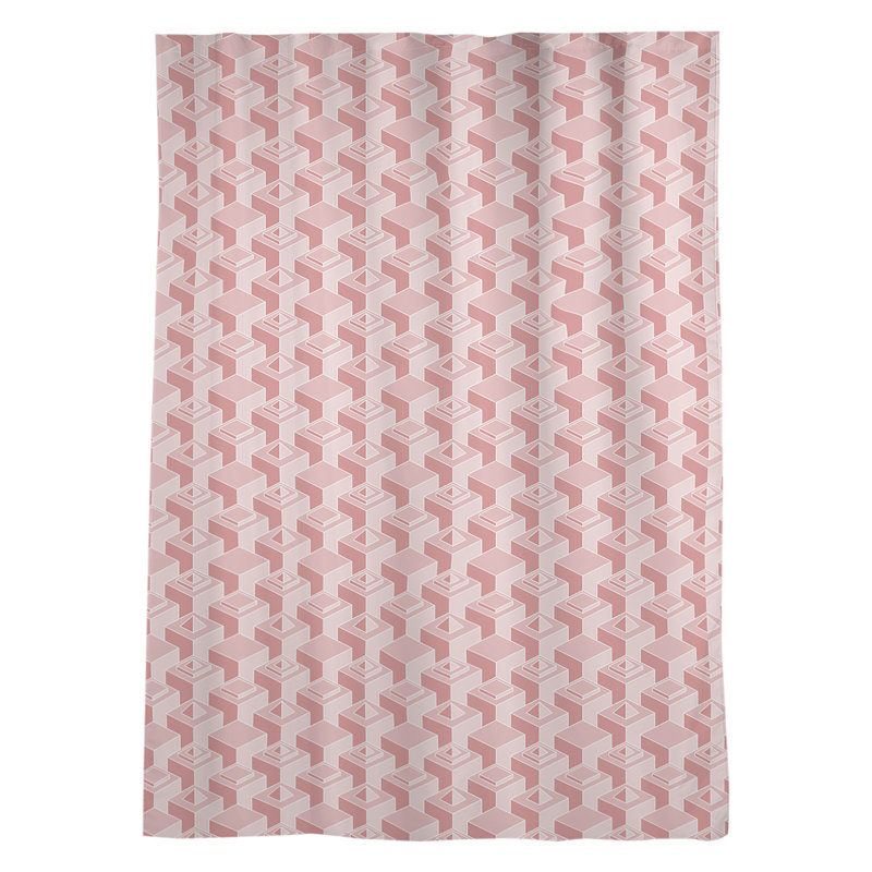 Panneau de rideau simple diaphane à motif géométrique avec passe-tringle classique, Rouge