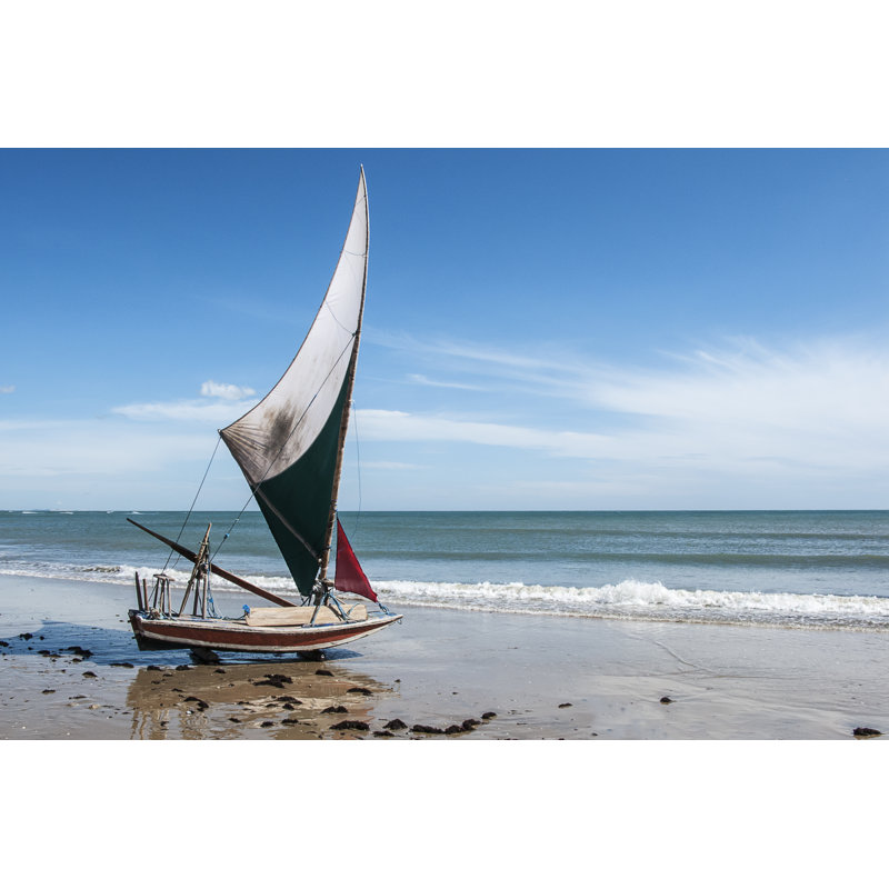 Jangada On Beach, Brazil by Alex_so - Wrapped Canvas Print, 30cm H x 46cm W