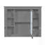 Armoire de salle de bain avec miroir, armoire à pharmacie murale avec 4 tablettes, rangement pour porte de toilette en miroir-1196368912
