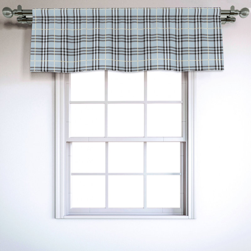 Sateen Plaid Ruffled Window Valance