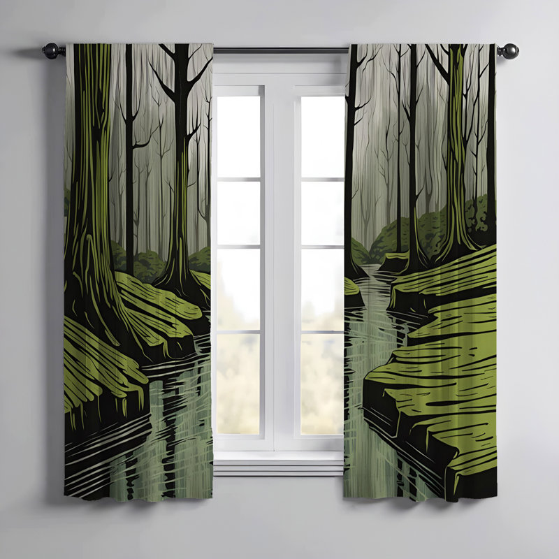 Paire de rideaux semi-transparents en polyester Gulsher, L 20 po x L 61 po