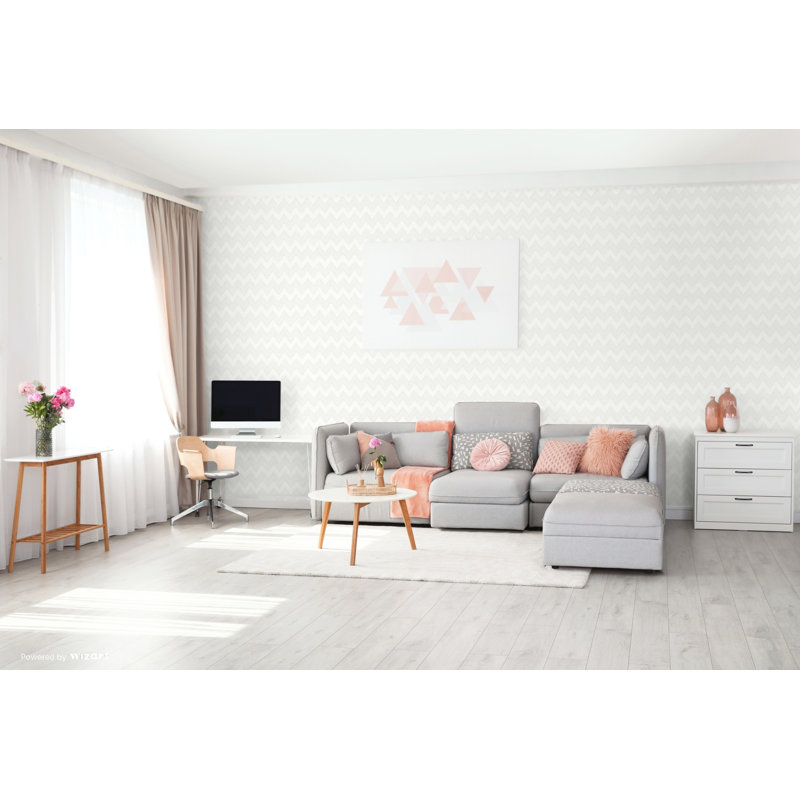 Sabrina 10m x 53cm Wallpaper Roll, White